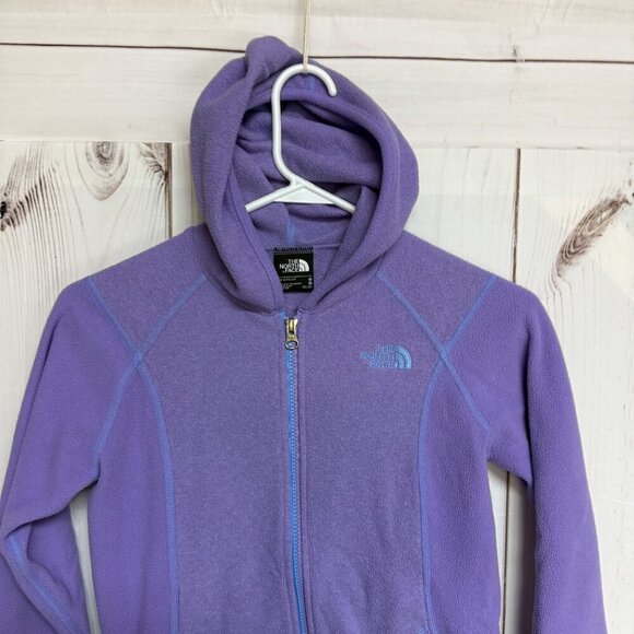 The North Face Girls Full-Zip Fleece Hoodie M (10/12) Purple EUC - Picture 2 of 10